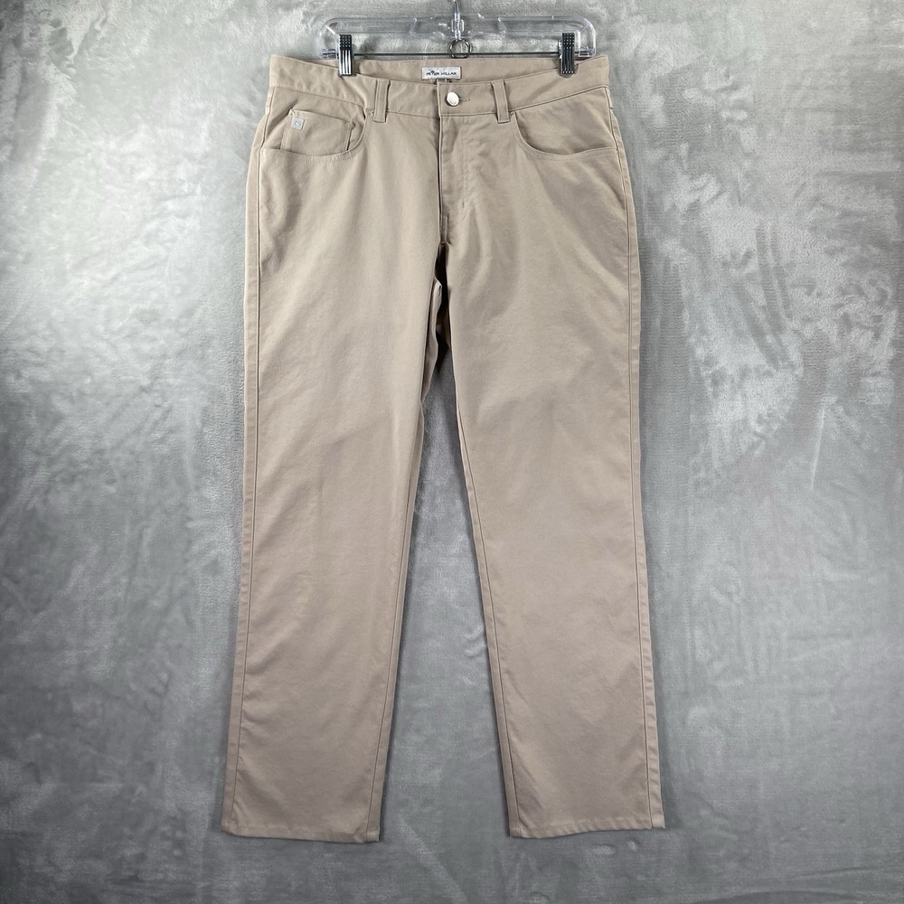 Peter Millar Pants mens 33x29 Chino EB66 Classic Tapered Fit 5-Pocket Golf Beige